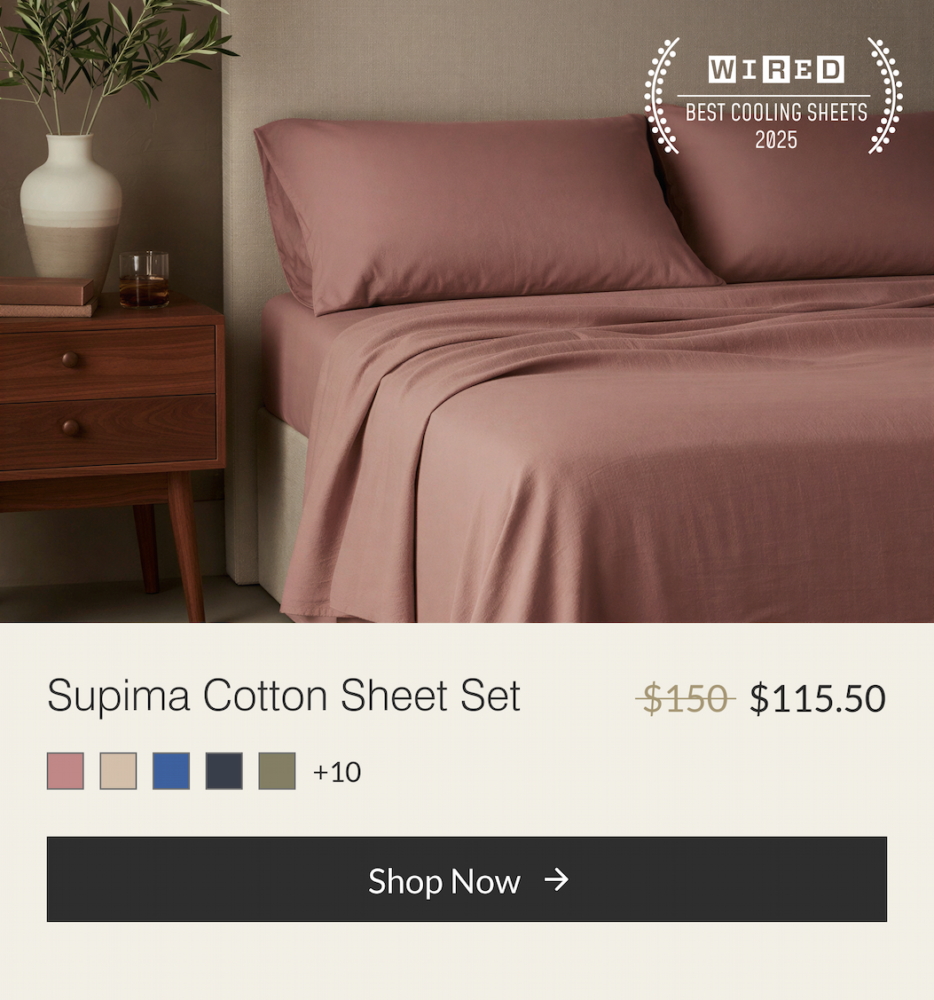 Buffy Supima Cotton Sheet Set, soft durable cotton sheets designed for breathable comfort.