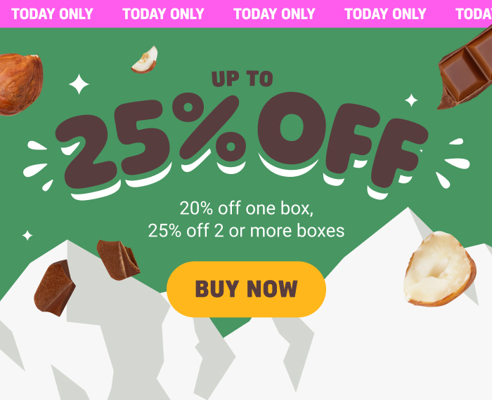 Get 20% off 1 boc, 25% off 2 or more boxes!