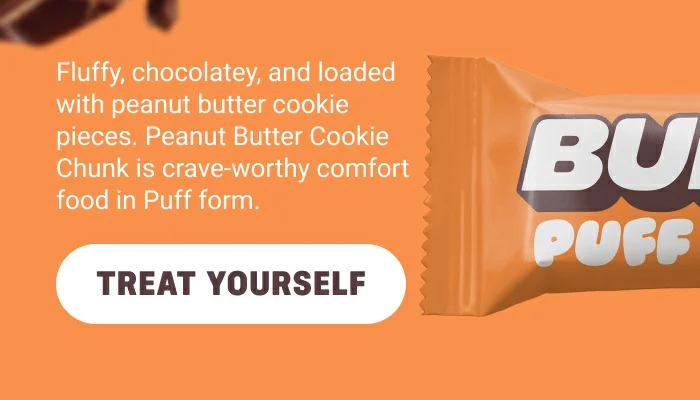 Fluffy, chocolatey, and loaded with peanut butter cookie pieces. Peanut Butter Cookie Chunk is crave-worthy comfort food in Puff form.