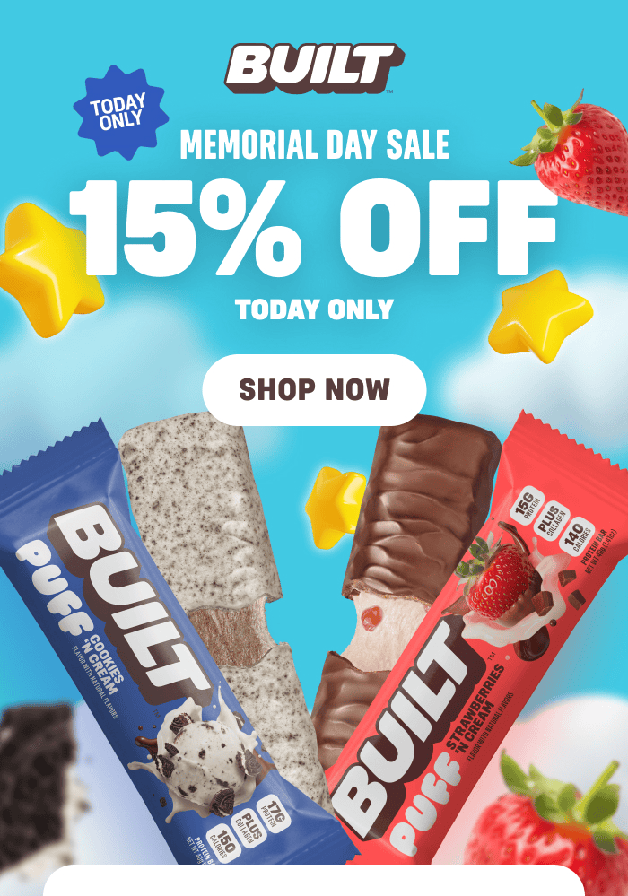 Don't miss BUILT's Memorial Day Sale, 15% off site-wide, just $22.94 per box!