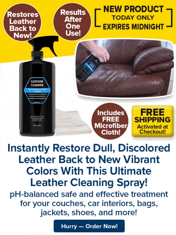 Instantly Restore Dull, Discolored Leather Back to New Vibrant Colors With This Ultimate Leather Cleaning Spray!