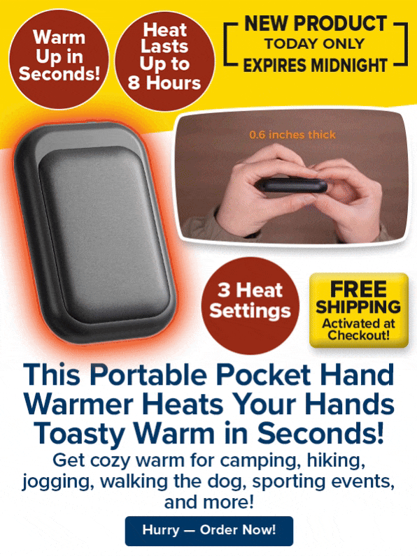 Portable Pocket Hand Warmer Heat Your Hands Toasty Warm in Seconds!