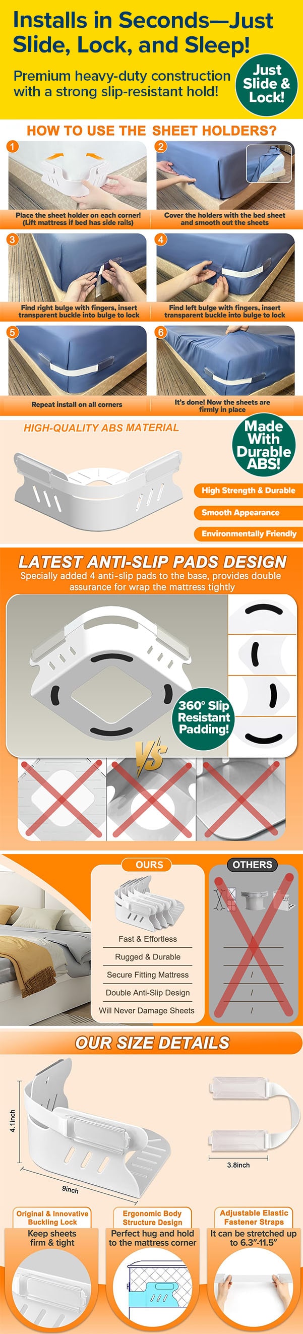 Installs in Seconds—Just Slide, Lock, and Sleep!