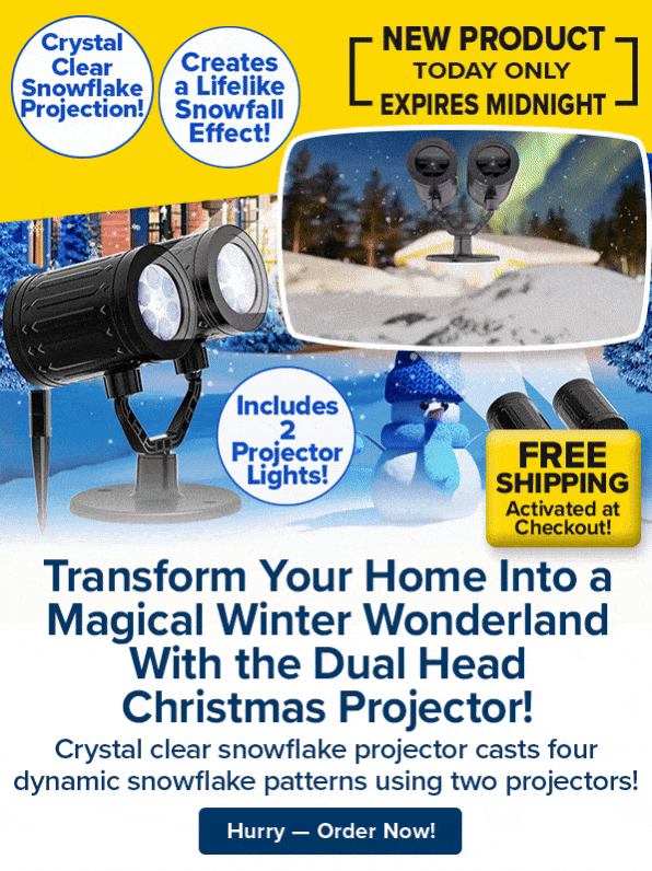 Transform Your Home Into a Magical Winter Wonderland With the Dual Head Christmas Projector!