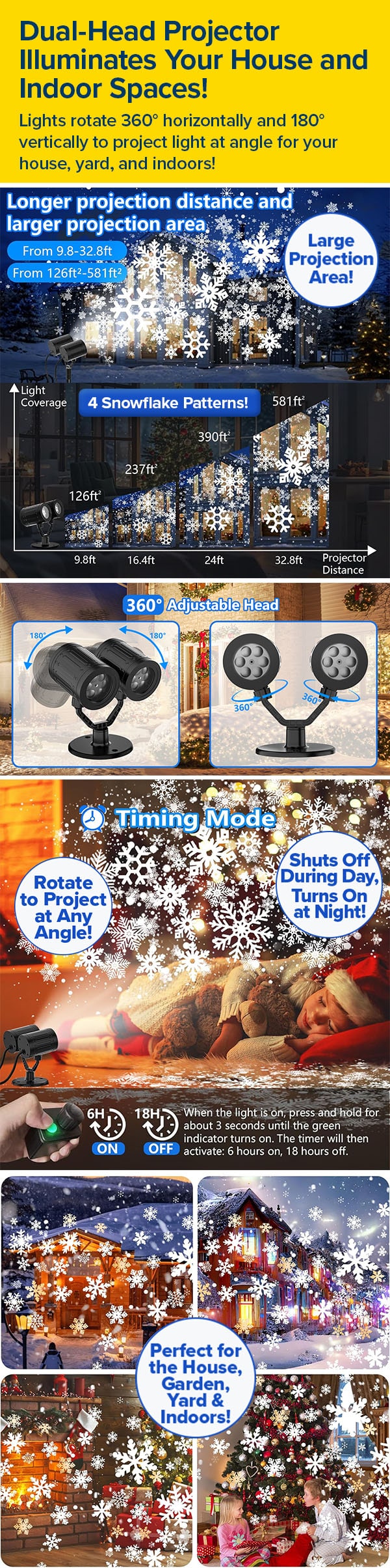Dual-Head Projector Illuminates Your House and Indoor Spaces!