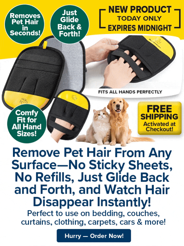 Remove Pet Hair From Any Surface—No Sticky Sheets, No Refills, Just Glide Back and Forth, and Watch Hair Disappear Instantly!