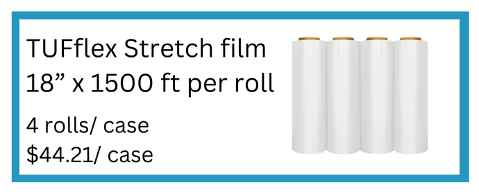 TUFflex 47 Gauge- .47 mil . Clear LLDPE Stretch Film Rolls