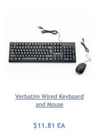 Verbatim Wired Keyboard and Mouse