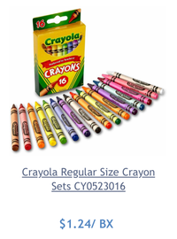 Wholesale Crayola BULK Crayons: Discounts on Crayola Regular Size Crayon Sets CYO523016