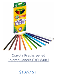 Wholesale Crayola BULK Colored Pencils: Discounts on Crayola Presharpened Colored Pencils CYO684012