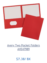 Wholesale Folders & Report Covers: Discounts on Avery Two Pocket Folders AVE47989