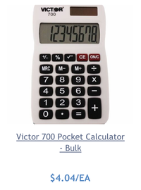 Victor 700 Pocket Calculator - Bulk