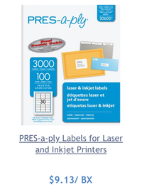 PRES-a-ply Labels for Laser and Inkjet Printers