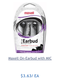 Maxell On-Earbud with MIC