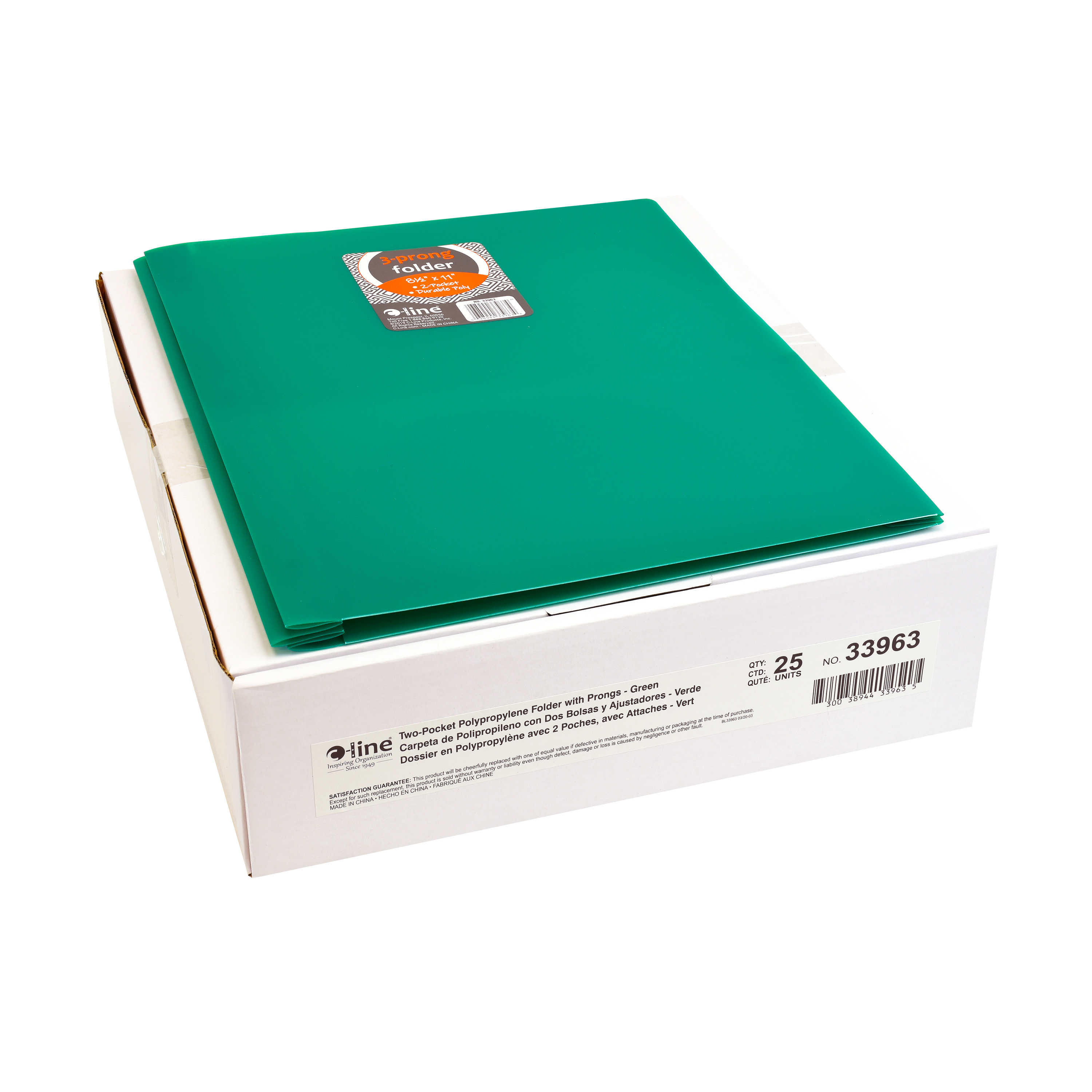 Image of two pocket poly portfolio with prongs