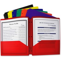 Image of two-pocket poly portfolio with three-hole punch