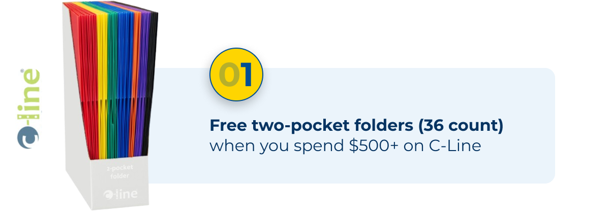 Free two-pocket folders (36 count)