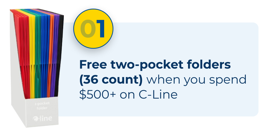 Free two-pocket folders (36 count)