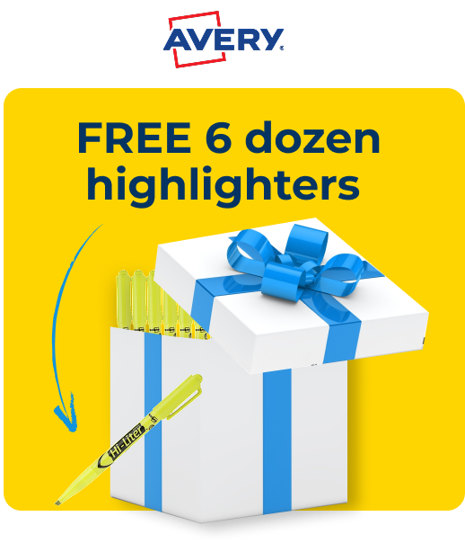 AVERY - FREE 6 dozen highlighters