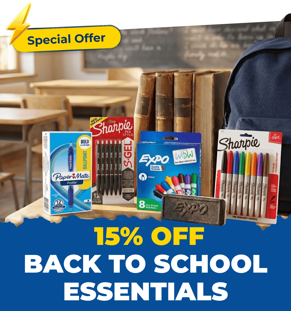 15% Off Back to School essentials