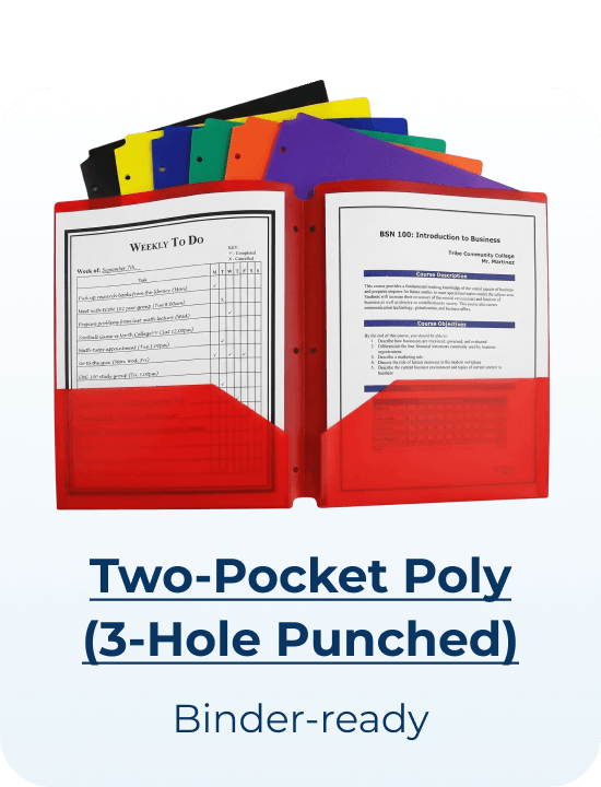 Two-Pocket Poly (3-Hole Punched)