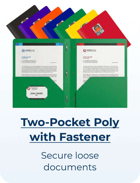 Two-Pocket Poly with Fastener