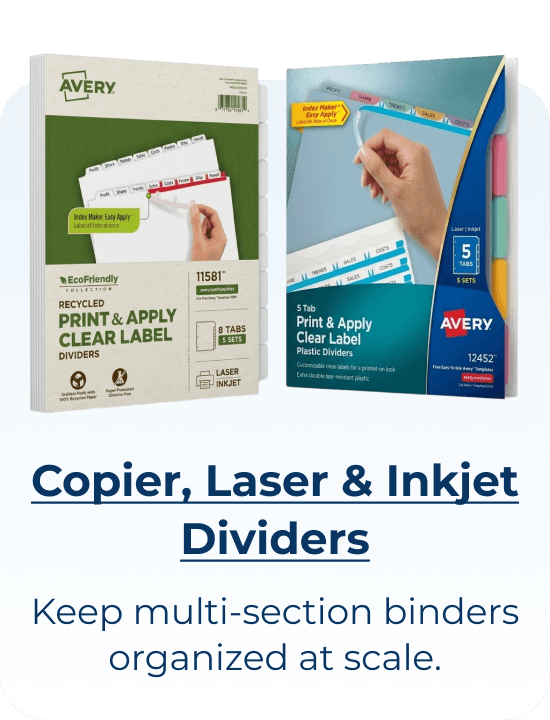 Copier, Laser & Inkjet Dividers