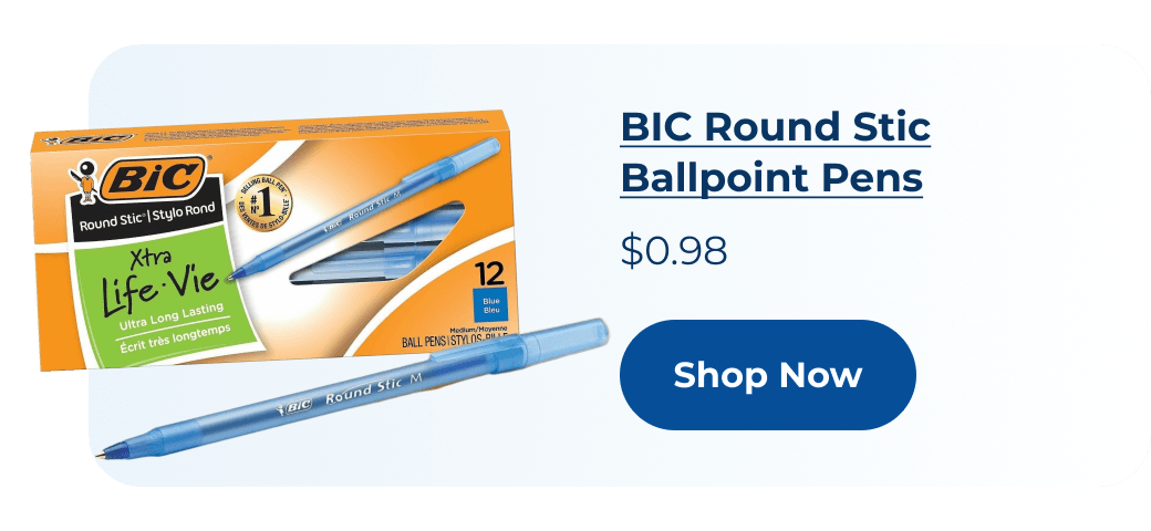 BIC Round Stic Ballpoint Pens: Discounts on BIC Ballpoint Pens BICGSM11BE