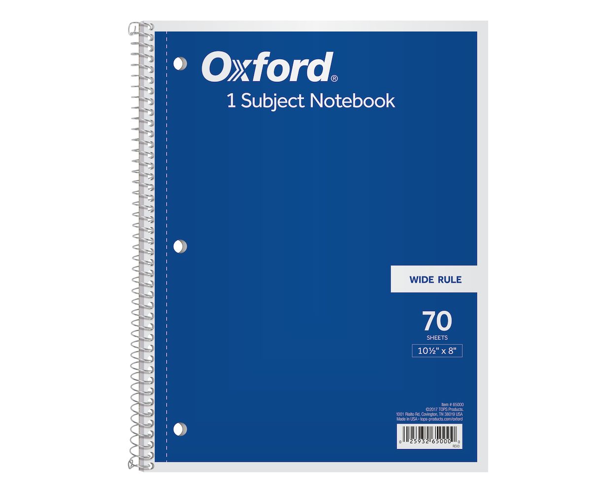 Image of TOPS Wide Rule 1-subject Spiral Notebook