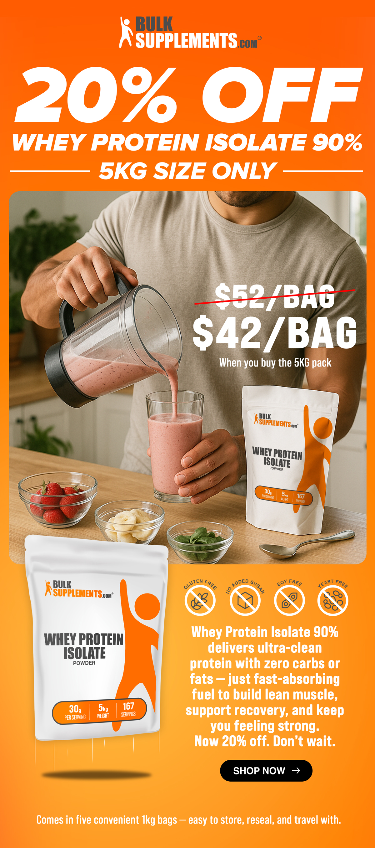 Whey Protein Isolate 90% 5 KG