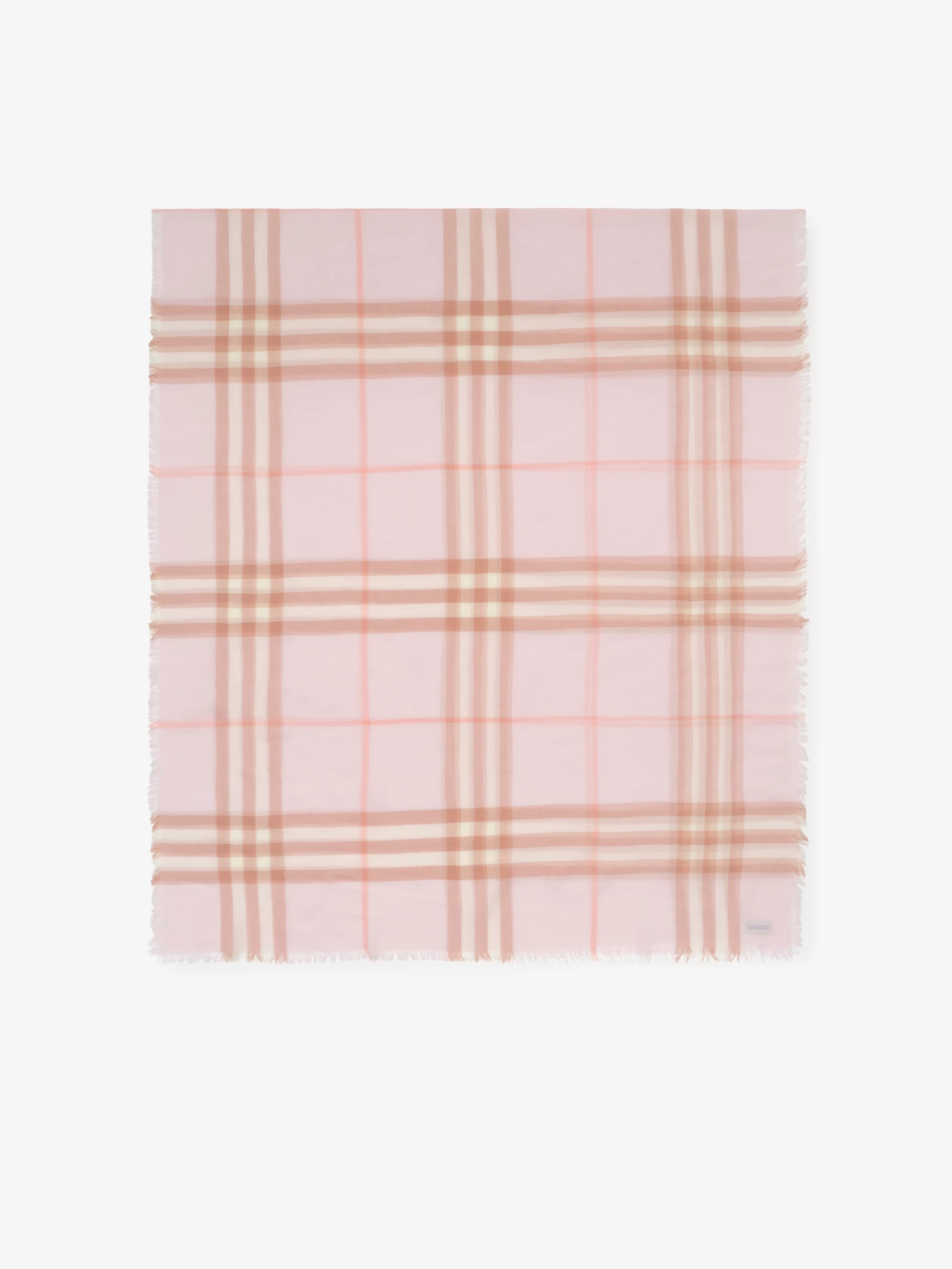 Wide Check Wool Scarf