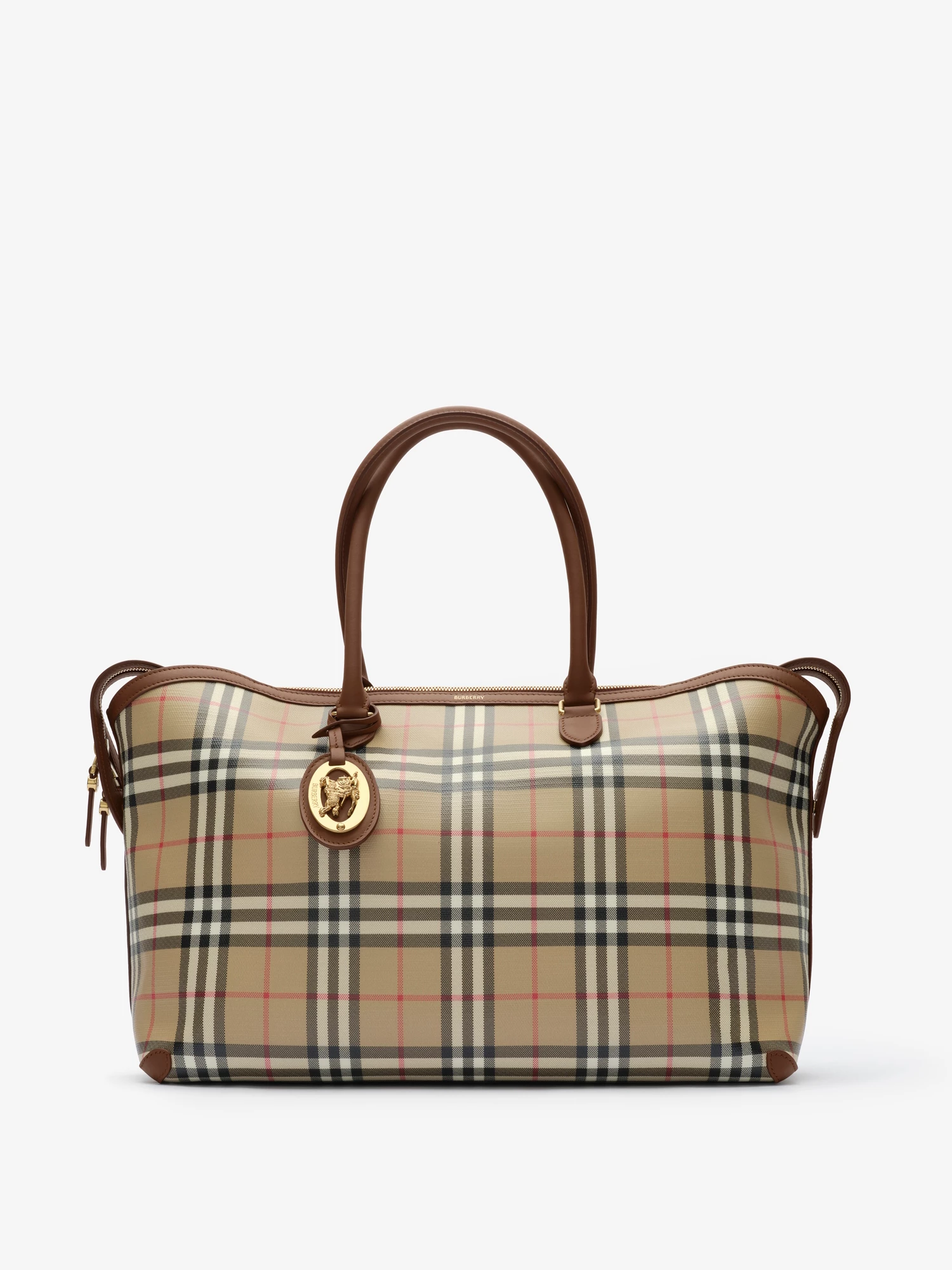 Medium Check Zip Tote