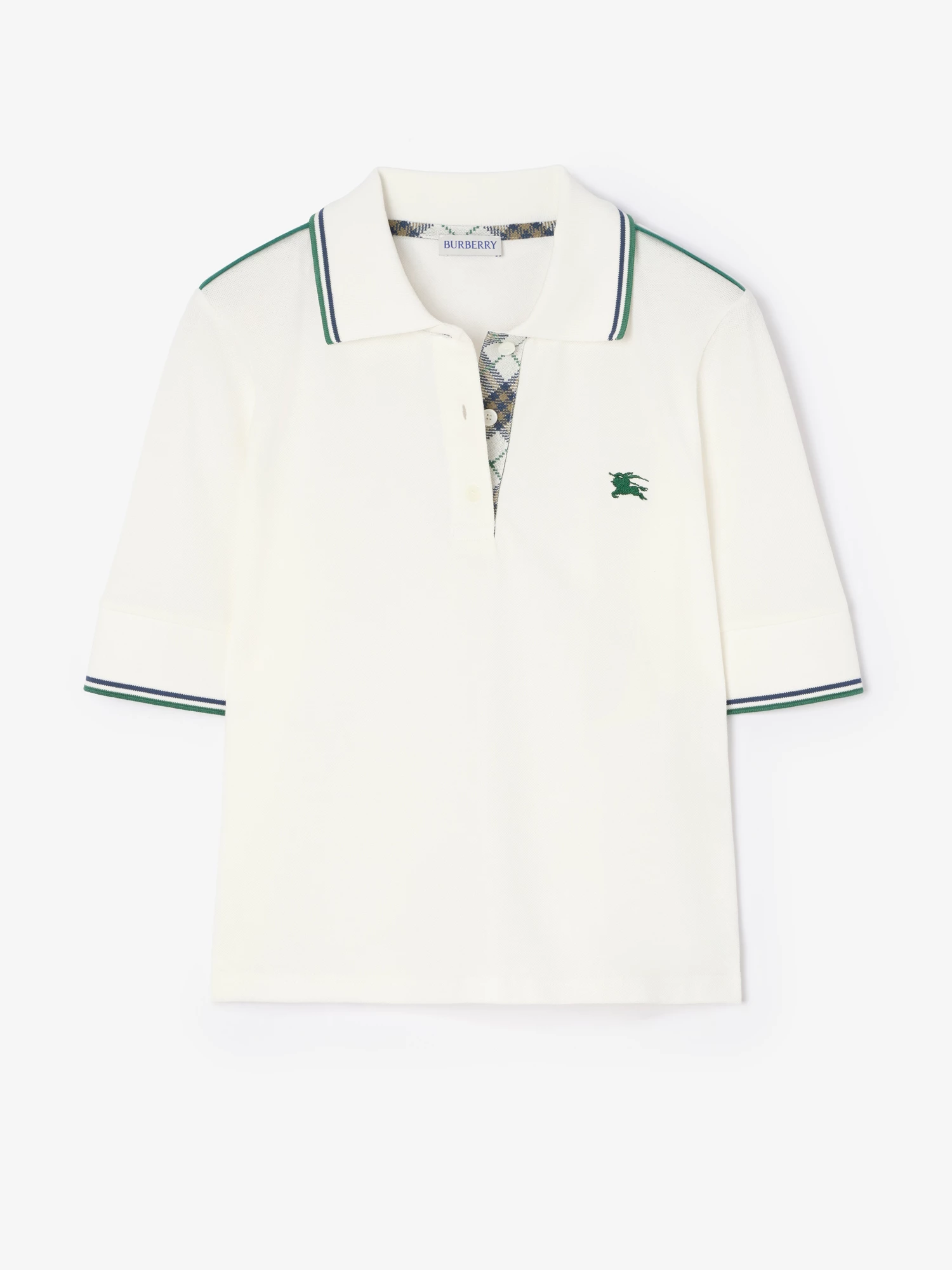 Cropped Cotton Tennis Polo Shirt