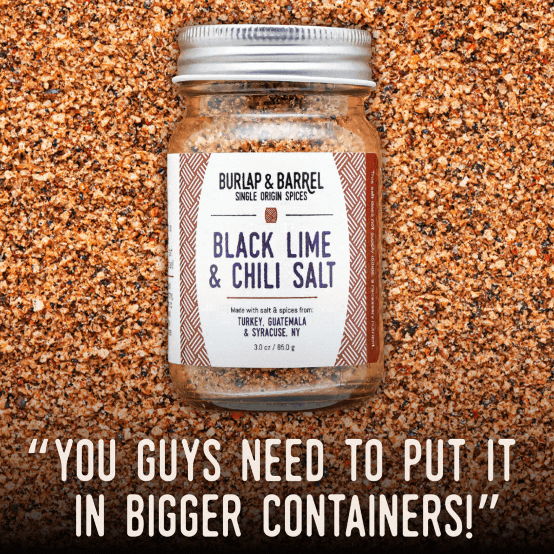 Black Lime & Chili Salt Available in Our Big Container