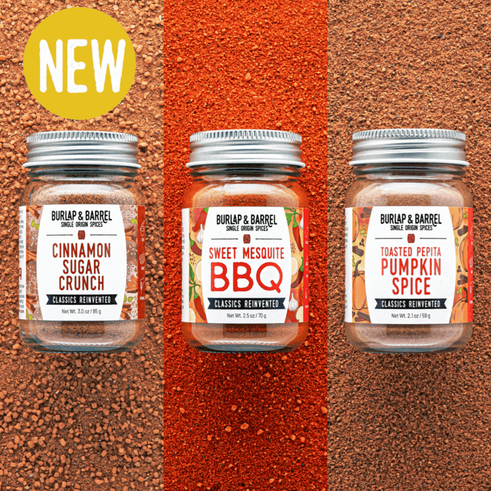 Brand New Classics Reinvented Trio: Cinnamon Sugar Crunch, Sweet Mesquite BBQ, Toasted Pepita Pumpkin Spice