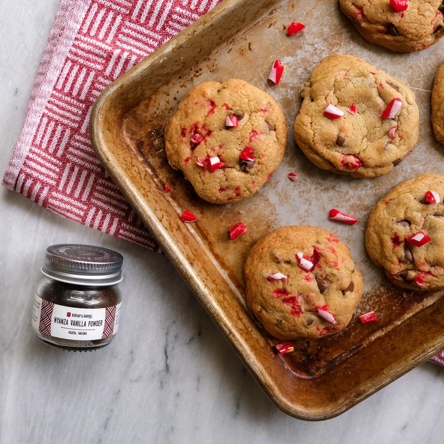 Nyanza Vanilla Candy Cane Chocolate Chip Cookies