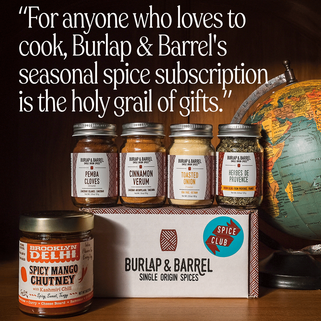 Saveur says, "For anyone who loves to cook, Burlap & Barrel's seasonal spice subscription is the holy grail of gifts."