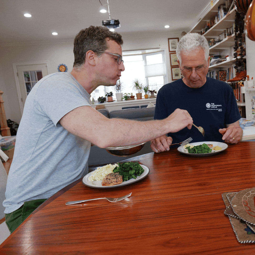 Co-founder Ethan and his dad at the dinner table