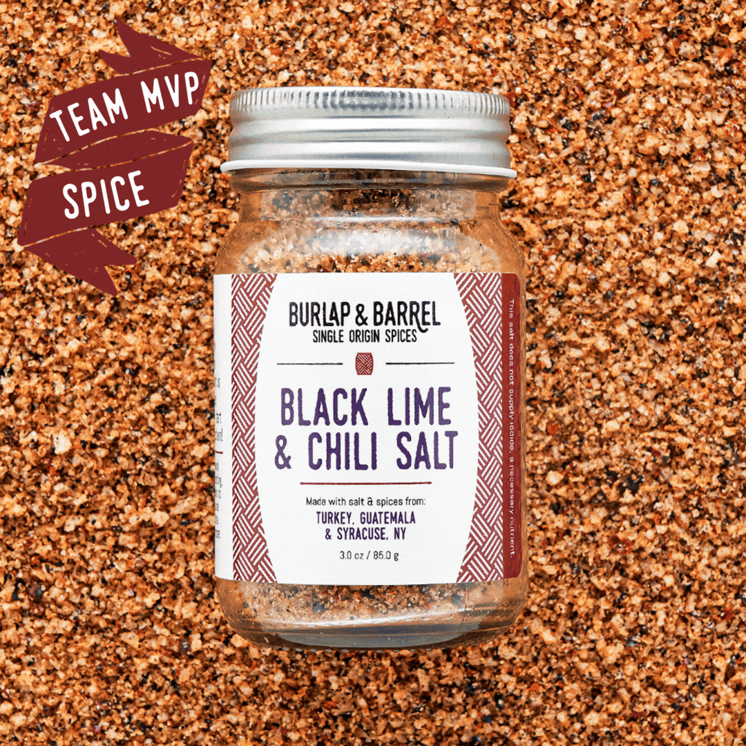Black Lime & Chili Salt jar from Burlap & Barrel