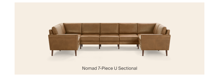 Nomad Leather 7-Seat U Sectional