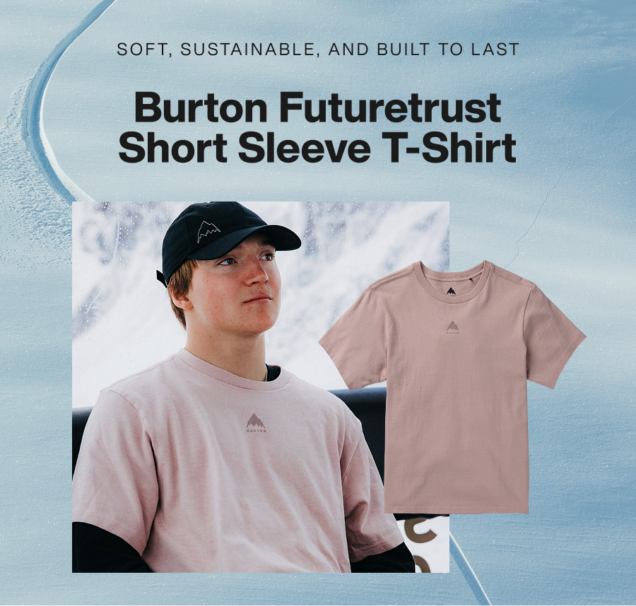 Image of a male model wearing the Futuretrust Short Sleeve T-Shirt in Shadow Pink