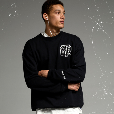 Image of the Collegiate Crewneck Sweatshirt in True Black