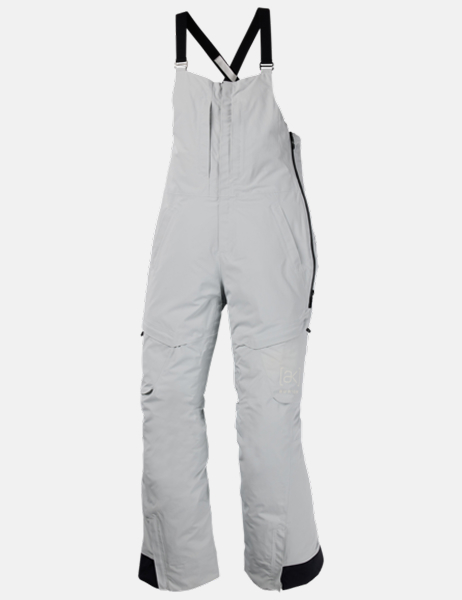 Studio shot of the Women's Burton [ak]® Kimmy GORE-TEX 2L Bib Pants in Gray Cloud