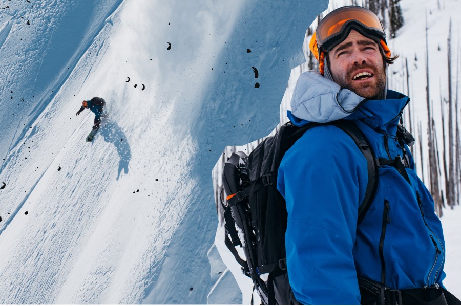 Burton rider, Danny Davis riding [ak] Outerwear in the backcountry
