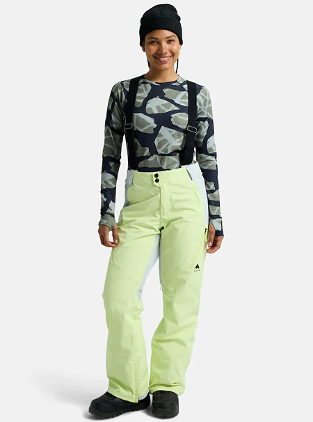 Women's Burton Reserve 2L 3-in-1 Pants in Glow Yellow Green / Gray Cloud