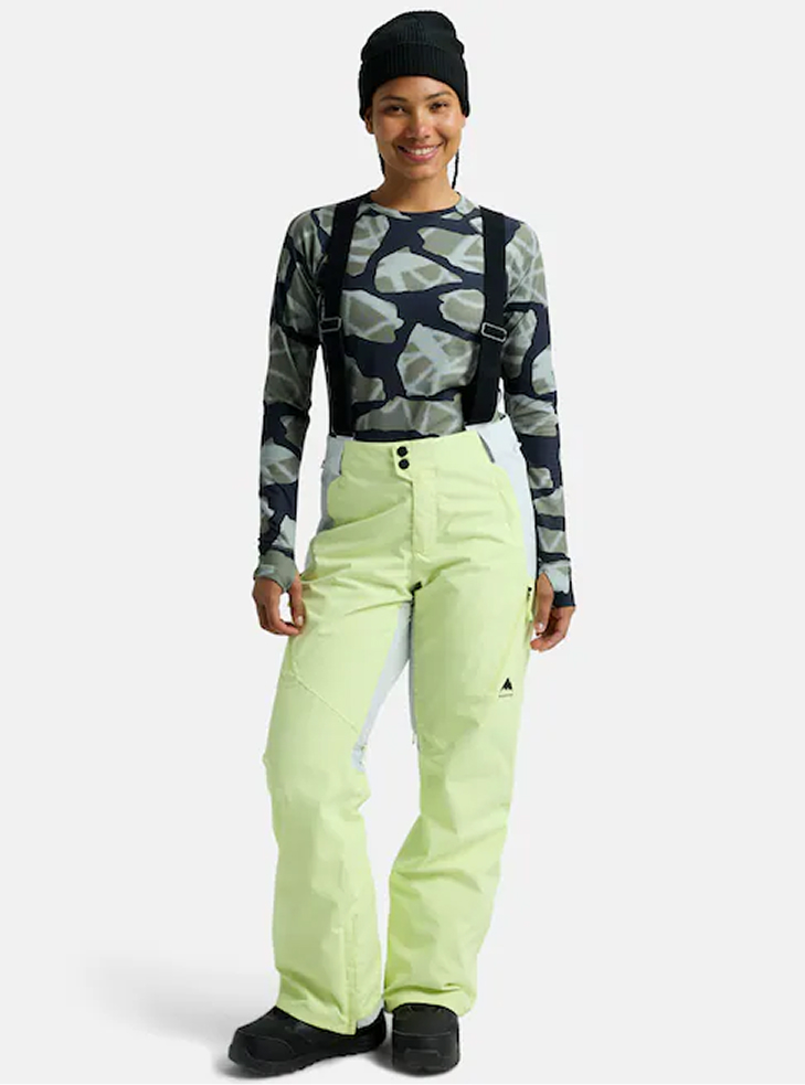 Women's Burton Reserve 2L 3-in-1 Pants in Glow Yellow Green / Gray Cloud