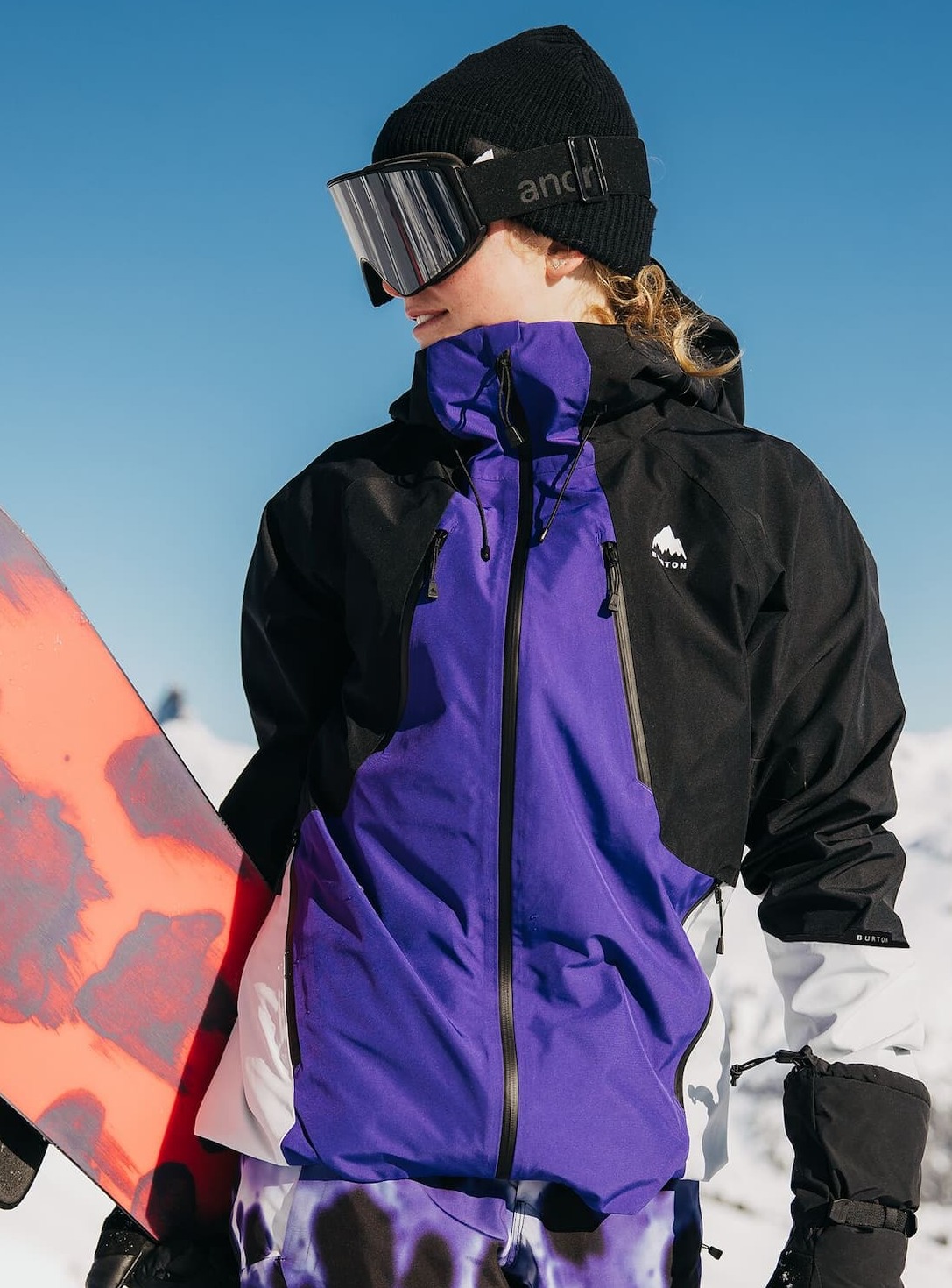 Women's Burton Reserve GORE-TEX 2L Jacket in Prism Violet / True Black / Gray Cloud