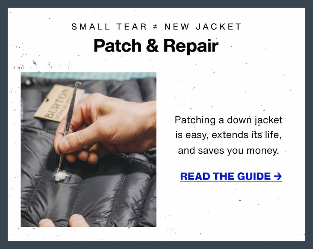 Patching a down jacket is easier than it looks,&nbsp;extends the life of your product, and is better for your wallet. 