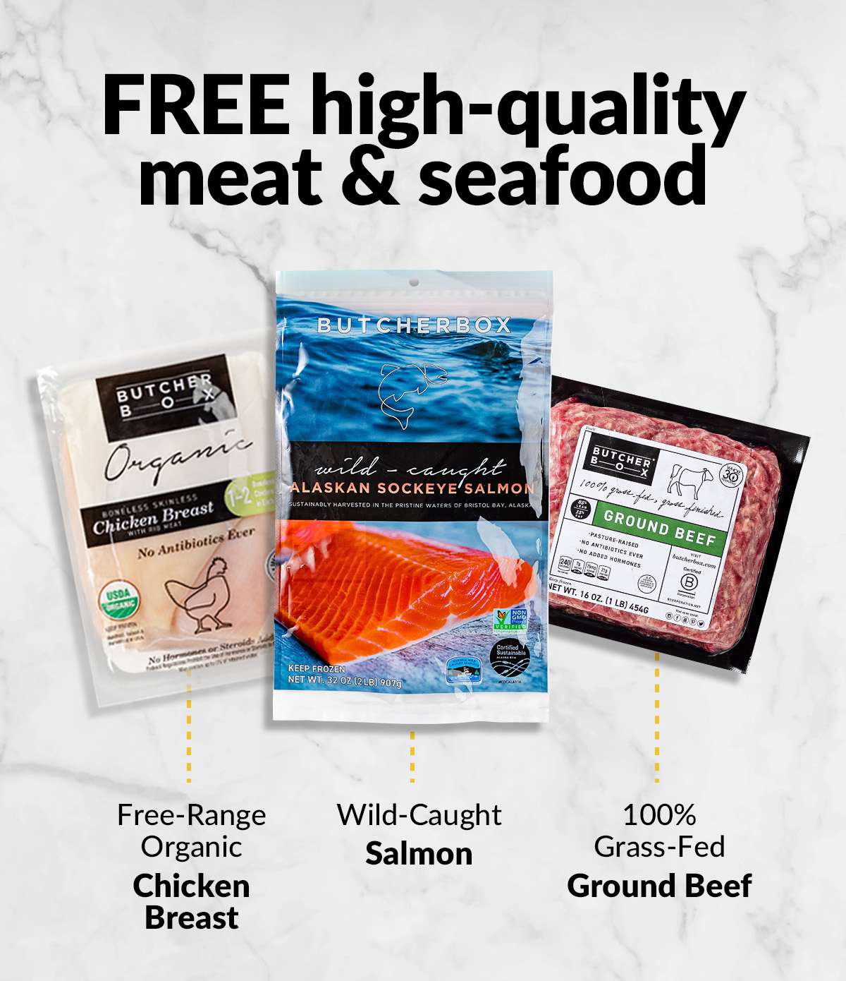 Free high quality meat & seafood