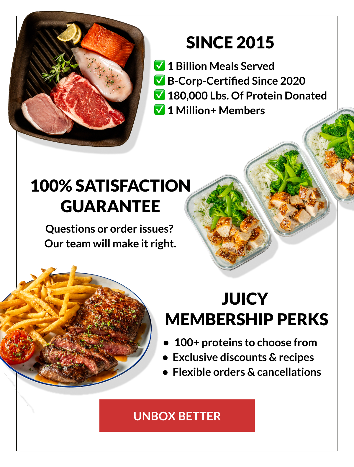 Since 2015. 100% satisfaction guarantee. Juicy Membership perks